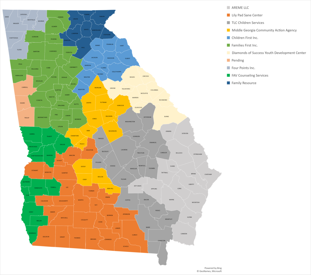 Access & Visitation Program PAC map